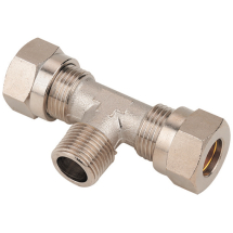 2018-6045 06MM X 1/4inch BSPT Male Centre Tee Plated