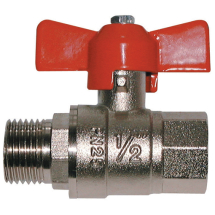 Ball Valves 1inch BSPP Ball Valve M/F T-Handle Red