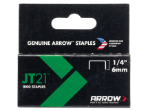 JT21 T27 Staples 6mm (1/4in) Box 1000