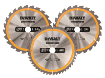DT1963 Construction Circular Saw Blade 3 Pack 250 x 30mm x 24T/48T