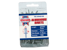 Aluminium Rivets 4mm x 7mm Short Pre-Pack of 100