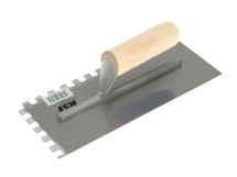 Notched Trowel Square 10mm² Wooden Handle 11 x 4.1/2in