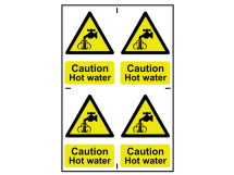 Caution Hot Water - PVC 200 x 300mm