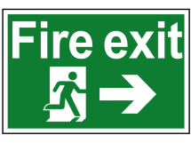 Fire Exit Running Man Arrow Right - PVC 300 x 200mm