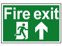 Fire Exit Running Man Arrow Up - PVC 300 x 200mm