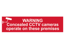 Warning Concealed CCTV Cameras Operate On These Premises - PVC 200 x 50mm