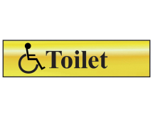 Disabled Toilet - Polished Brass Effect 200 x 50mm
