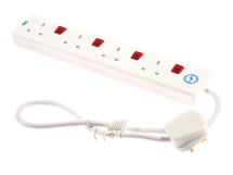 Extension Lead 240 Volt 4 Way 13A Surge Protection Switched 0.75 Metre