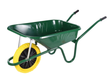 90L Green Builders Wheelbarrow - Puncture Proof